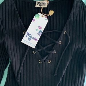 Show Me Your MuMu Tops - Show Me Your MuMu Black Ribbed Crop Top Show Me Your MuMu Tops - Show Me Your MuMu Black Ribbed Crop Top